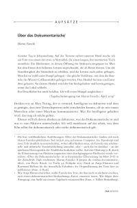 Über das Dokumentarische 
