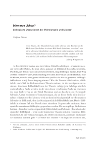 Schwarze Lichter? Bildlogische Operationen bei Michelangelo und Matisse