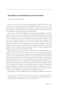 Vom Weben als Beschäftigung für die Kranken 