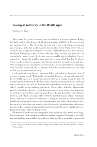 Sewing as Authority in the Middle Ages 