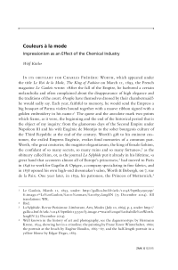 Couleurs à la mode. Impressionism as an Effect of the Chemical Industry 