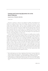 Framing and Conserving Byzantine Art at the Menil Collection: Experiences of Relative Identity 