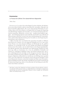 zu François de Callières' Der staatserfahrene Abgesandte 