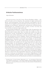 Kritischer Posthumanismus
