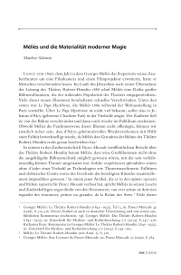 Méliès und die Materialität moderner Magie 