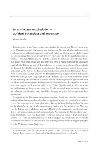 im auftreten / verschwinden – auf dem Schauplatz und anderswo 