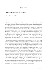 Warum Nicht-Menschenrechte?