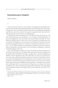 Domestizierung im Vergleich