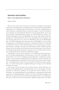 Tatsachen statt Fossilien
