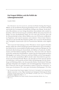 Karl August Möbius und die Politik der Lebensgemeinschaft
