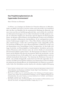 Das Projektionsplanetarium als hyperreales Environment