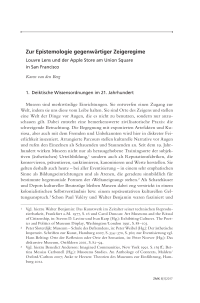 Zur Epistemologie gegenwärtiger Zeigeregime