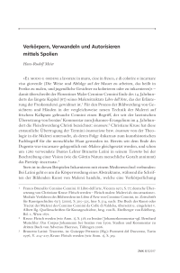 Verkörpern, Verwandeln und Autorisieren mittels Spolien