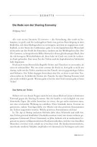 Die Rede von der Sharing Economy