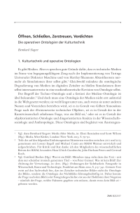 Öffnen, Schließen, Zerstreuen, Verdichten.