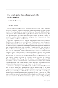 Das ontologische Debakel oder was heißt: Es gibt Medien?