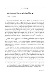 Fake News and the Complexity of Things