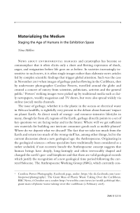 Materializing the Medium. Staging the Age of Humans in the Exhibition Space