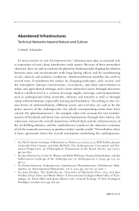 Abandoned Infrastructures. Technical Networks beyond Nature and Culture