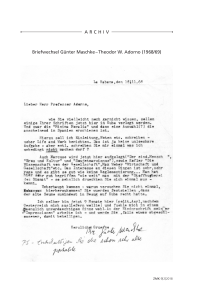 Briefwechsel Günter Maschke – Theodor W. Adorno (1968/69)