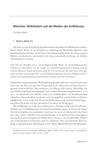 Wahrheit, Wirklichkeit und die Medien der Aufklärung