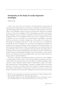 Ontography as the Study of Locally Organized Ontologies