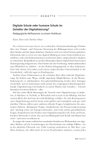 Digitale Schule oder humane Schule im Zeitalter der Digitalisierung?