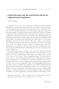 Kryptowährungen oder die anarchistische Wende des zeitgenössischen Kapitalismus