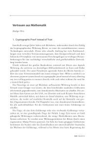 Vertrauen aus Mathematik