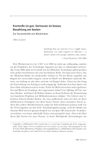 Kontrolle ist gut, Vertrauen ist besser, Bezahlung am besten