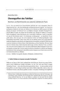 Choreografien des Taktilen