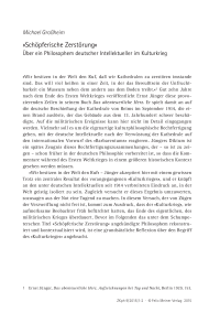 »Schöpferische Zerstörung« Über ein Philosophem deutscher Intellektueller im Kulturkrieg??