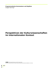 Perspektiven der Kulturwissenschaften im internationalen Kontext