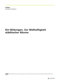 Ein-Bildungen. Zur Bildhaftigkeit städtischer Räume