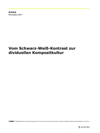 Vom Schwarz-Weiß-Kontrast zur dividuellen Kompositkultur