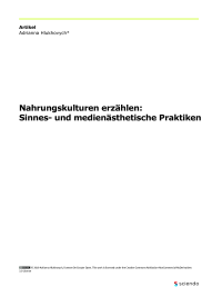 Nahrungskulturen erzählen: Sinnes- und medienästhetische Praktiken