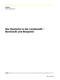 Der Deutsche in der Landschaft – Borchardt und Benjamin