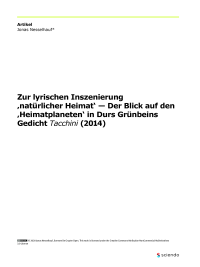 Zur lyrischen Inszenierung ‚natürlicher Heimat‘ — Der Blick auf den ‚Heimatplaneten‘ in Durs Grünbeins Gedicht Tacchini (2014)