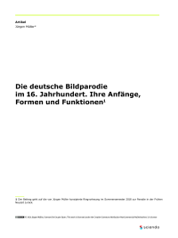 Die deutsche Bildparodie im 16. Jahrhundert. Ihre Anfänge, Formen und Funktionen