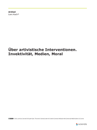 Über artivistische Interventionen. Invektivität, Medien, Moral