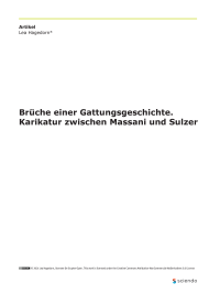 Brüche einer Gattungsgeschichte. Karikatur zwischen Massani und Sulzer