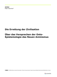Die Errettung der Zivilisation. Über das Versprechen der Onto-Epistemologie des Neuen Animismus