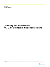 „Entlang der Farbenlinie“ W. E. B. Du Bois in Nazi-Deutschland