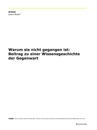 Warum sie nicht gegangen ist: Beitrag zu einer Wissensgeschichte der Gegenwart