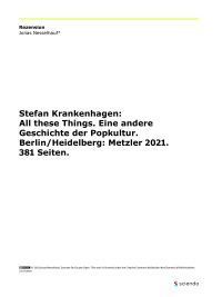 Rezension: Stefan Krankenhagen: All these Things. Eine andere Geschichte der Popkultur. Berlin/Heidelberg: Metzler 2021. 381 Seiten.