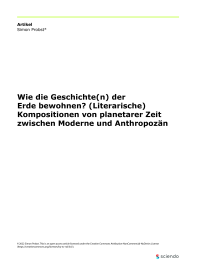 Wie die Geschichte(n) der Erde bewohnen? (Literarische) Kompositionen von planetarer Zeit zwischen Moderne und Anthropozän