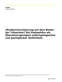 (Re)Synchronisierung auf dem Boden der Tatsachen? Die Pedosphäre als Übersetzungsregion anthropologischer und geologischer Zeitlichkeit