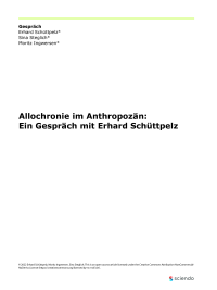 Allochronie im Anthropozän: Ein Gespräch mit Erhard Schüttpelz