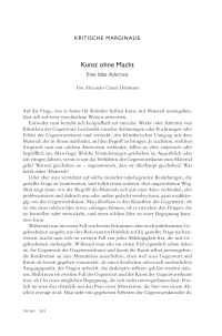 Kunst ohne Macht