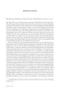 Besprechung: Zhu Zhirong: Philosophie der chinesischen Kunst, Berlin/Münster: LIT 2020, 351 S.